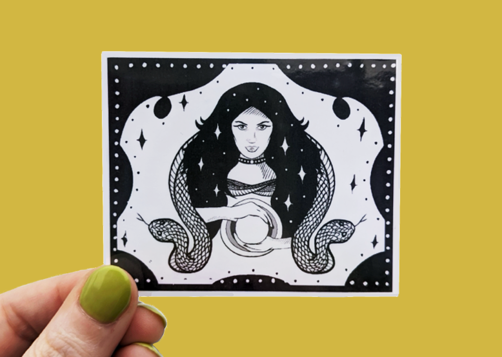 Snake Fortune Sticker - Daisy Chubb Art